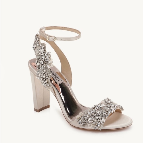 Badgley Mischka Libby Crystal Embellished Evening Wedding Bridal